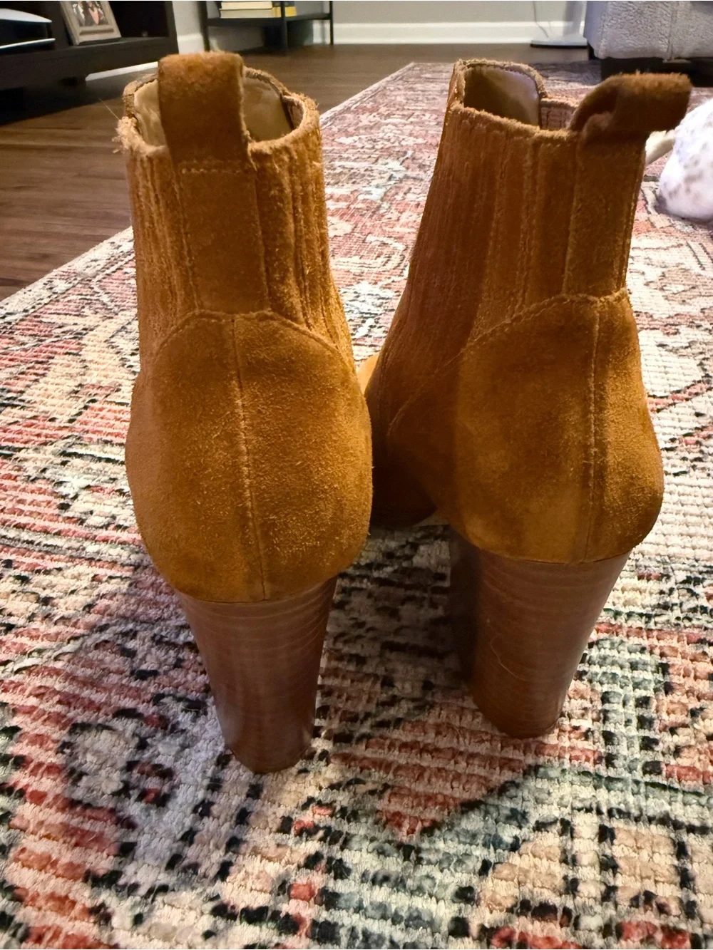 Marc Fisher Suede Block Heel Ankle Boots Size 7